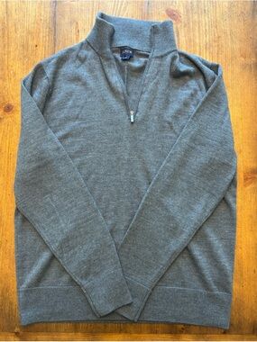 J. Crew Factory Men's Charcoal Zip-Up Sweater